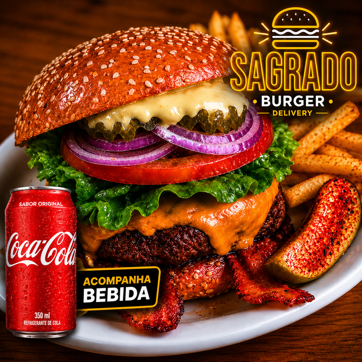2X Classic Salada em DOBRO + 2 Coca-Cola + Fritas